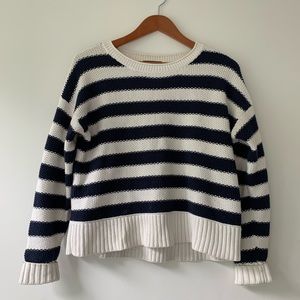 J. Crew Striped Textured Knit Sweater